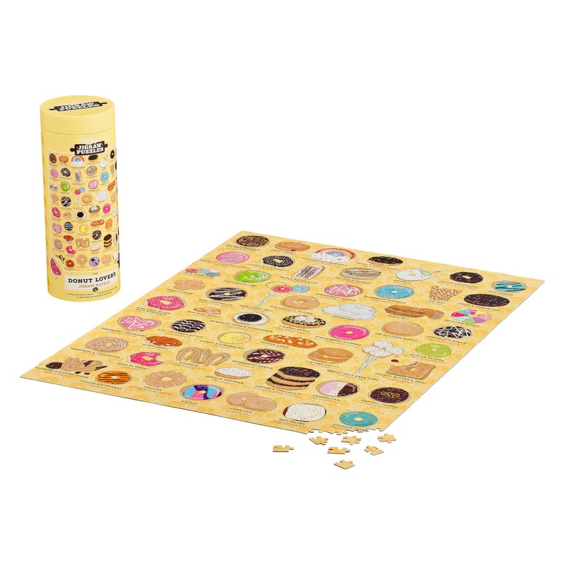 Ridley's Donut Lover's 1,000-Piece Jigsaw Puzzle â€“ Donut Puzzle with Fun and Bright Illustration, Sturdy Storage Tube Included â€“ Activity Puzzle â€“ Makes a Great Gift - Image 4